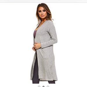 Heather gray long sleeve cardigan